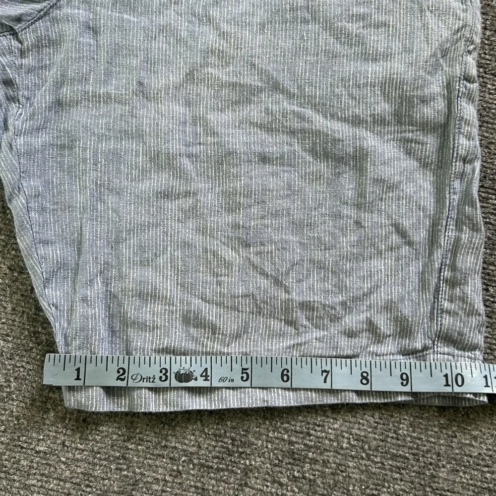Tommy Bahama Shorts Mens 34 Blue Stripe Linen Chino Lightweight Casual 10 Inseam